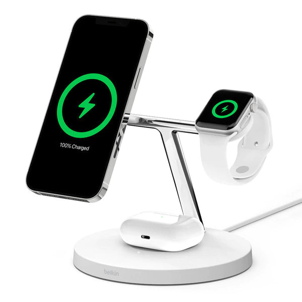 Base de carga inalámbrica 3 en 1 Belkin BOOSTCHARGE PRO con MagSafe